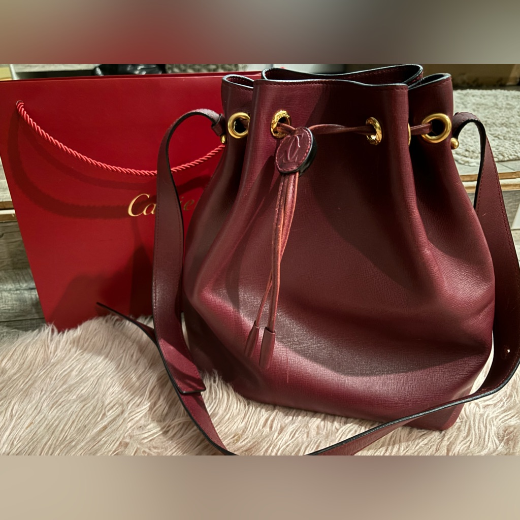 Cartier Burgundy Hobo Bag